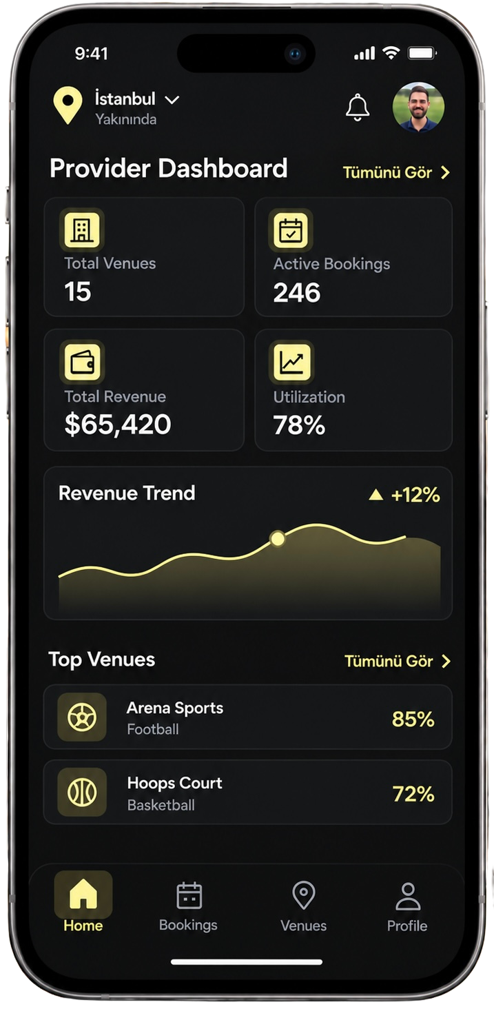 PLUSFUN Provider App Dark Mode